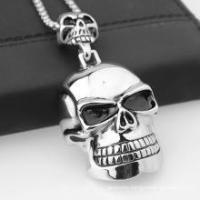 Hot Sale Stainless Steel Jewelry Charms Black Skull Pendants Necklace Silver Jewelry